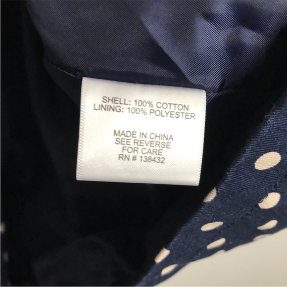 MODCLOTH WOMENS TRENCH BLUE POLKA DOT BELT BUTTON DOUBLE BREASTED SMALL - Picture 5 of 10